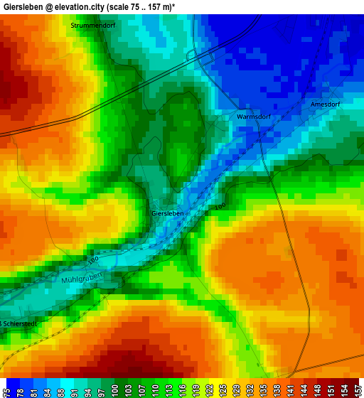 Giersleben elevation map