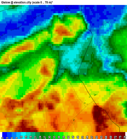 Gielow elevation map