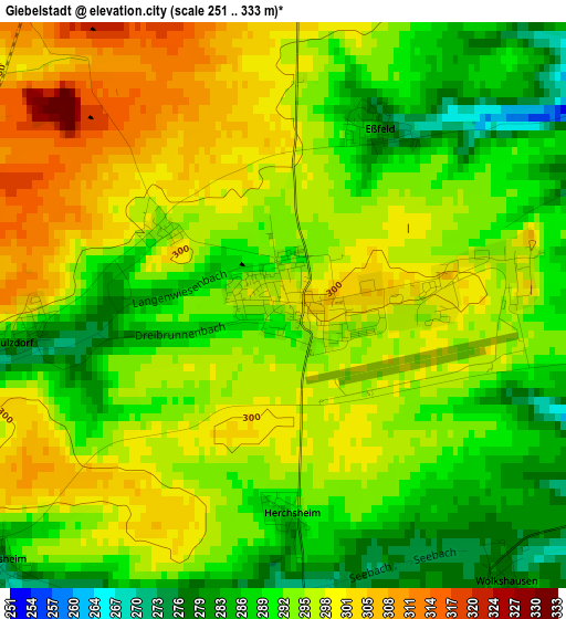 Giebelstadt elevation map