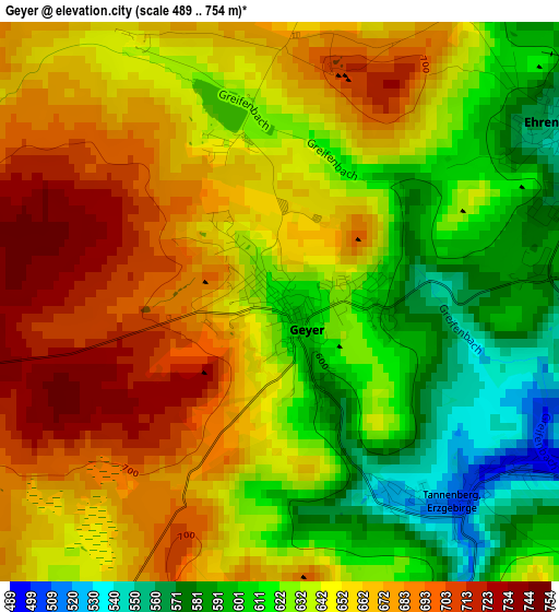 Geyer elevation map