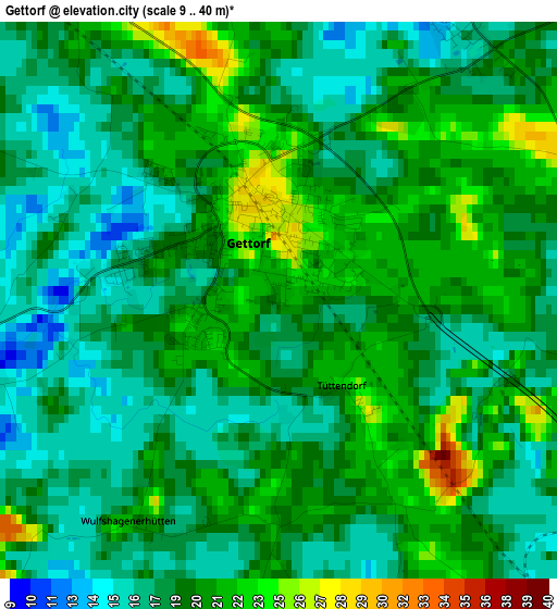 Gettorf elevation map