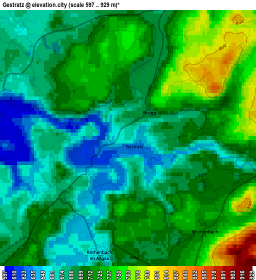 Gestratz elevation map