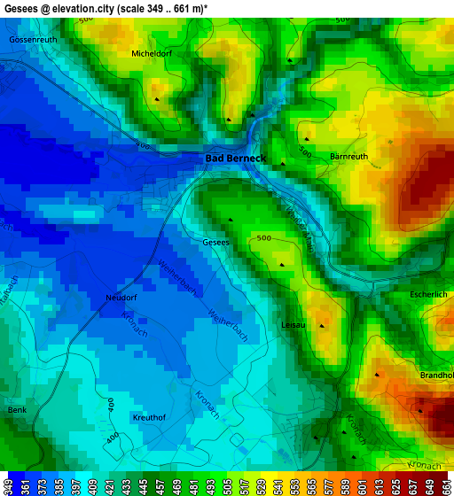 Gesees elevation map