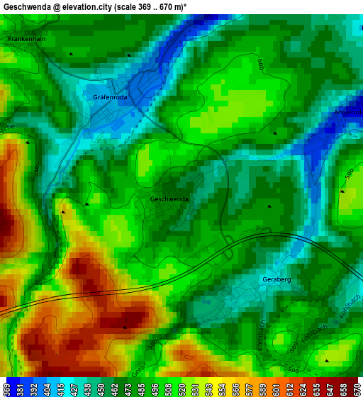 Geschwenda elevation map