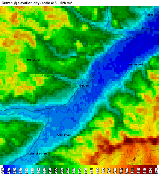 Gerzen elevation map