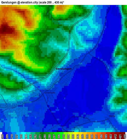 Gerstungen elevation map