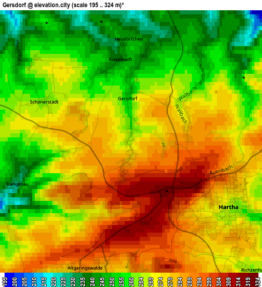 Gersdorf elevation map