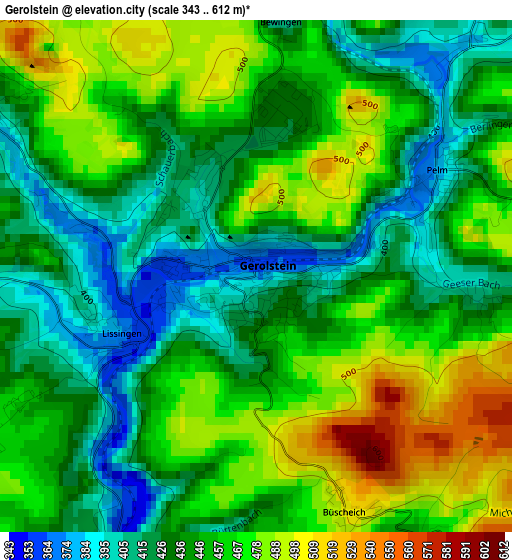 Gerolstein elevation map