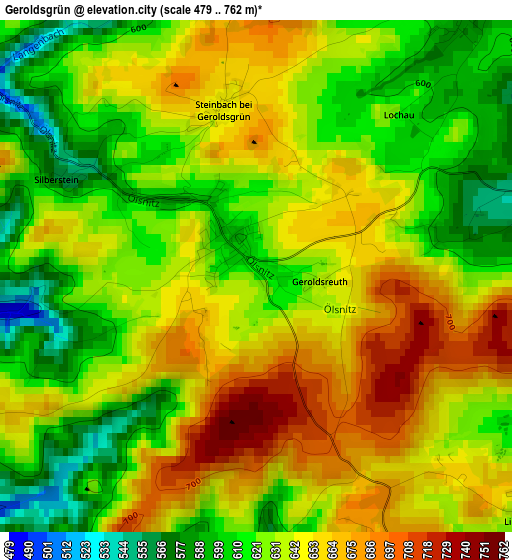 Geroldsgrün elevation map