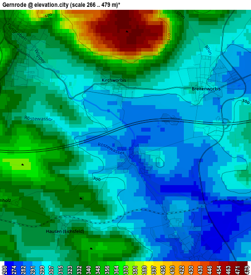 Gernrode elevation map