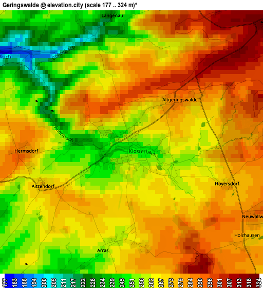 Geringswalde elevation map