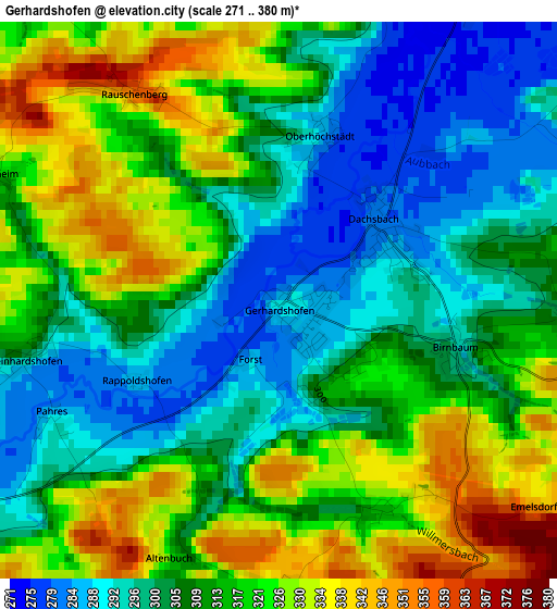 Gerhardshofen elevation map