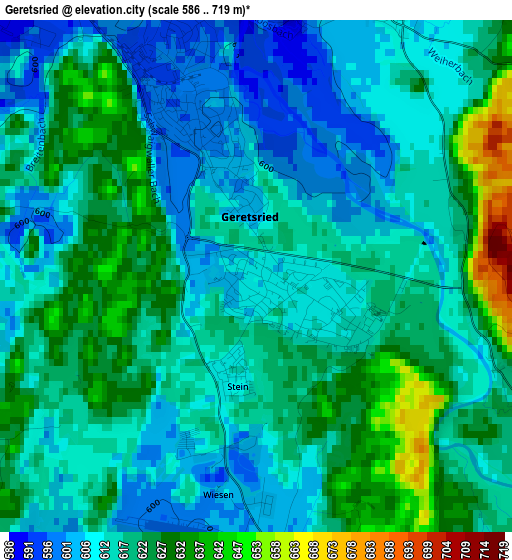 Geretsried elevation map