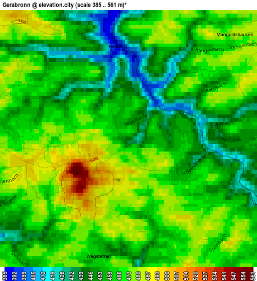 Gerabronn elevation map