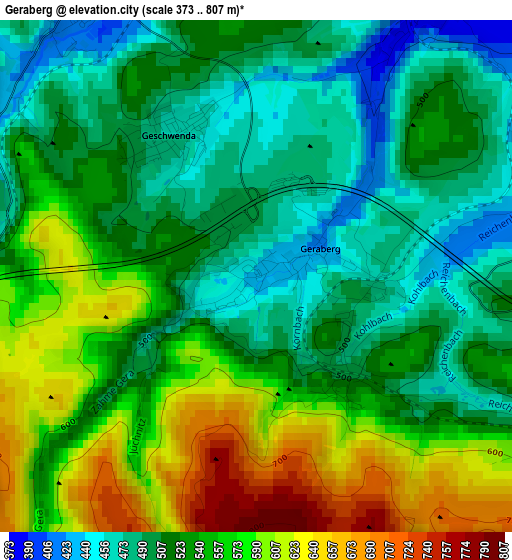 Geraberg elevation map