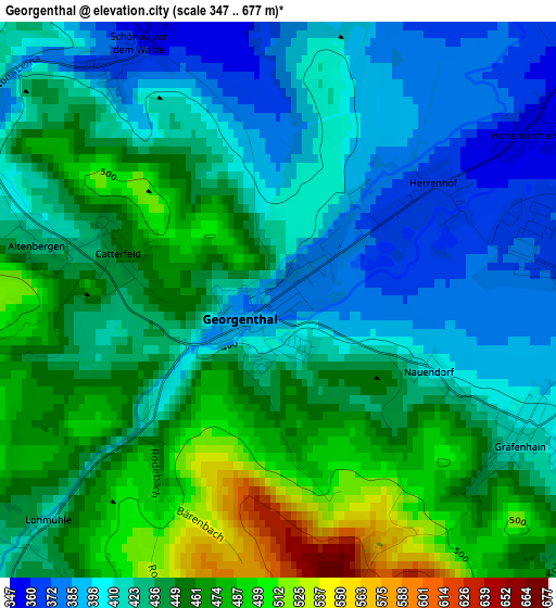 Georgenthal elevation map