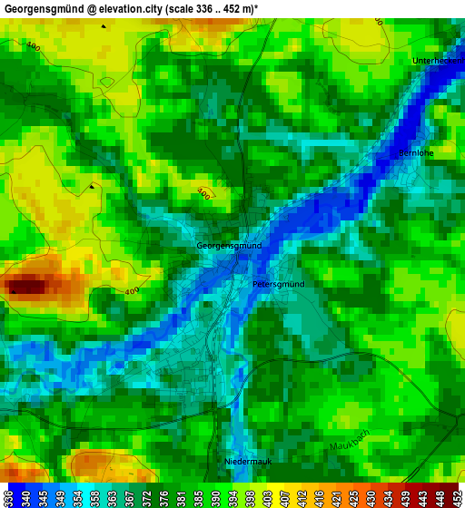 Georgensgmünd elevation map