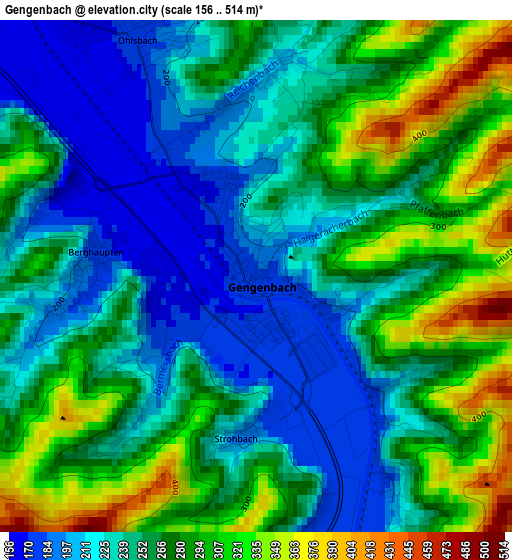 Gengenbach elevation map