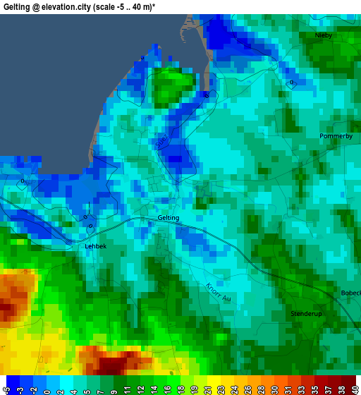 Gelting elevation map