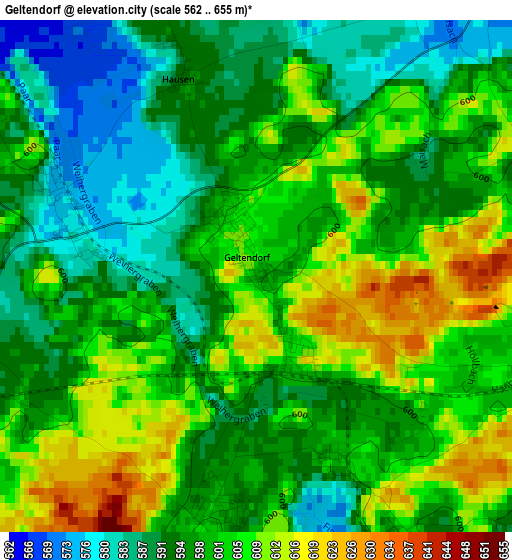 Geltendorf elevation map