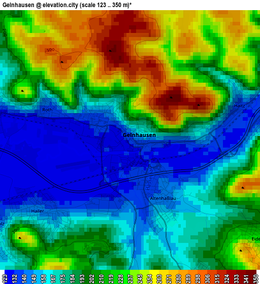 Gelnhausen elevation map