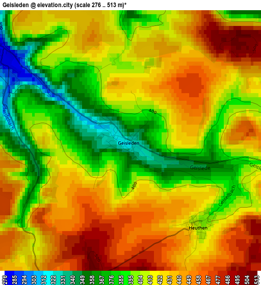 Geisleden elevation map