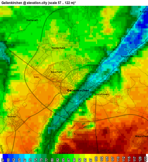 Geilenkirchen elevation map