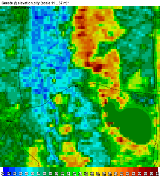 Geeste elevation map