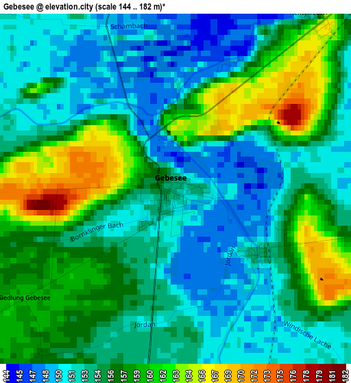 Gebesee elevation map