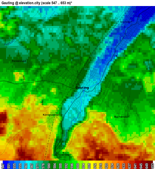 Gauting elevation map