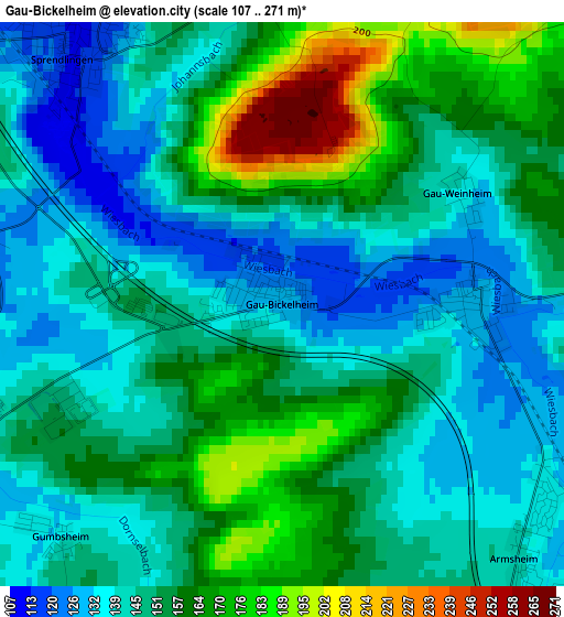 Gau-Bickelheim elevation map