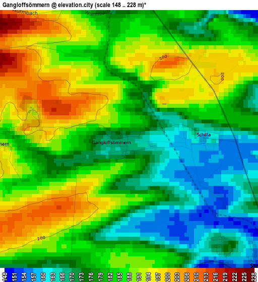 Gangloffsömmern elevation map