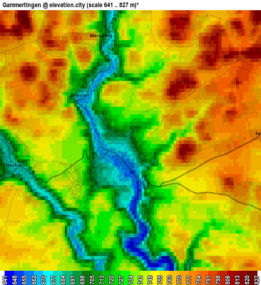 Gammertingen elevation map