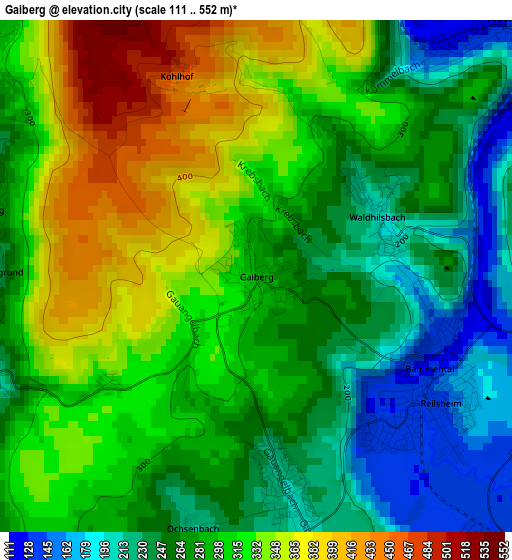 Gaiberg elevation map