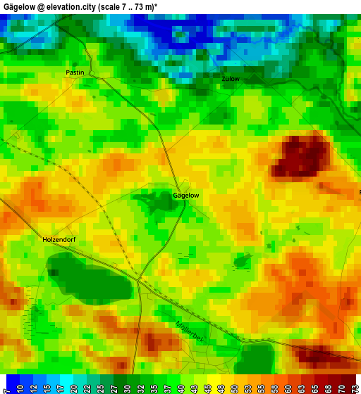 Gägelow elevation map