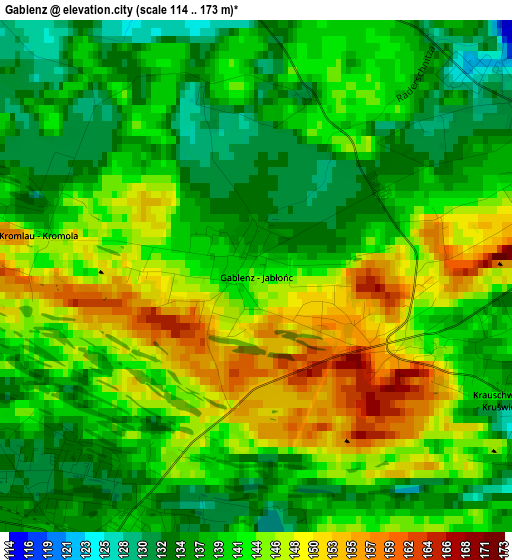 Gablenz elevation map