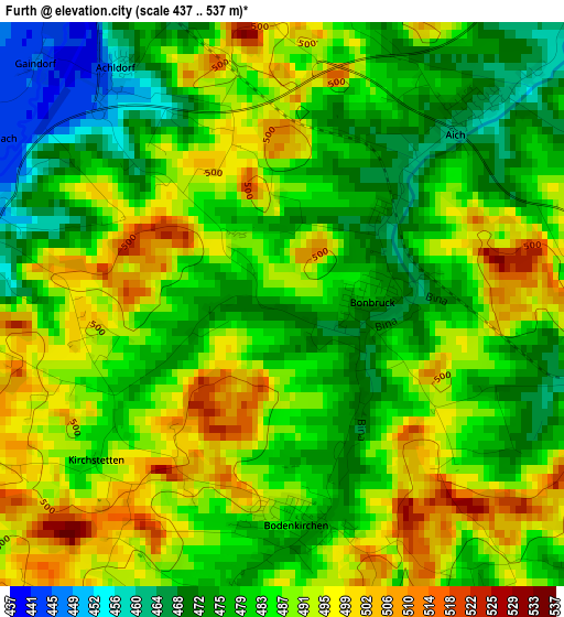 Furth elevation map