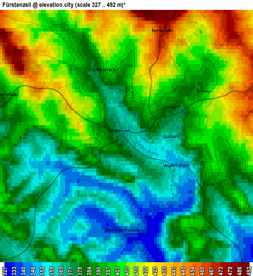 Fürstenzell elevation map