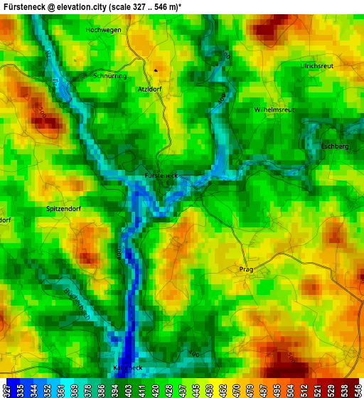 Fürsteneck elevation map