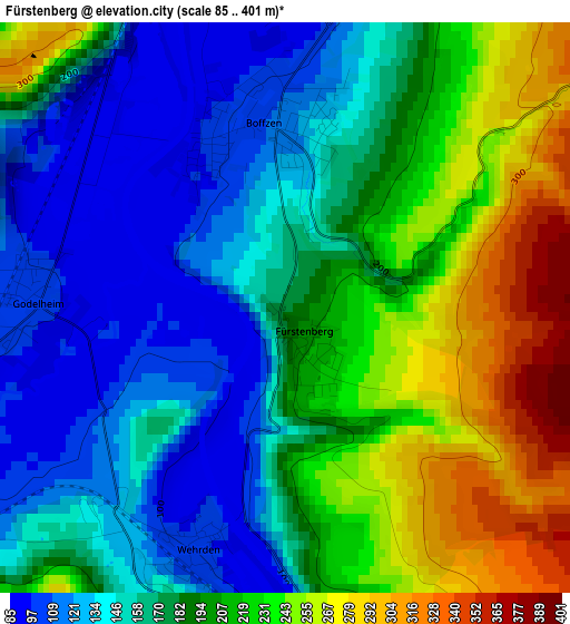 Fürstenberg elevation map
