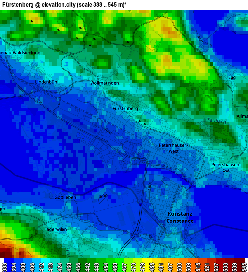 Fürstenberg elevation map