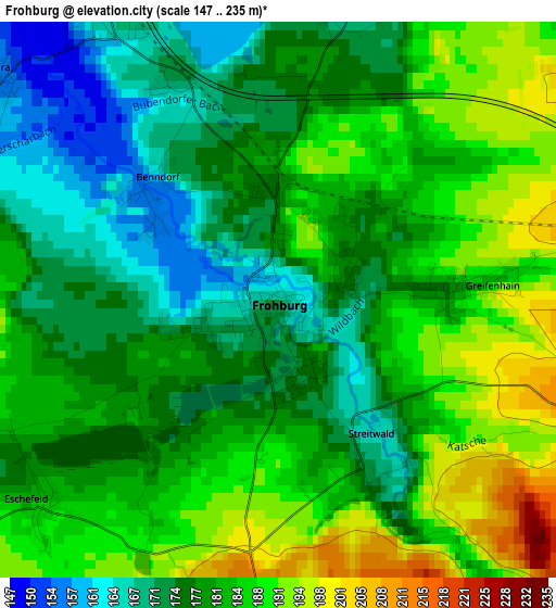 Frohburg elevation map