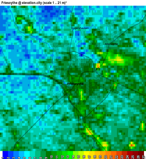 Friesoythe elevation map