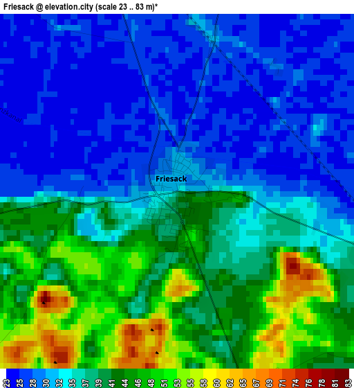 Friesack elevation map