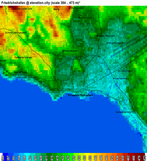 Friedrichshafen elevation map