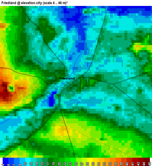 Friedland elevation map