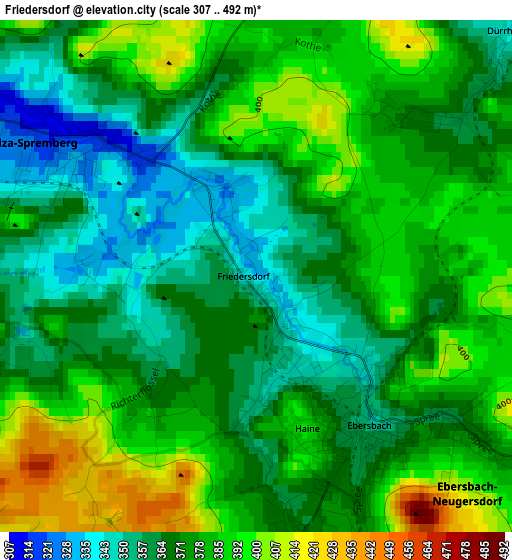 Friedersdorf elevation map