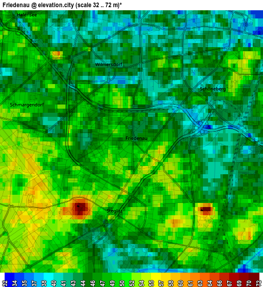 Friedenau elevation map