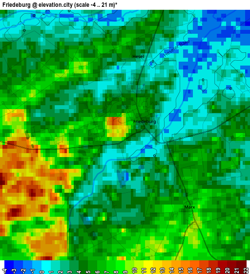 Friedeburg elevation map