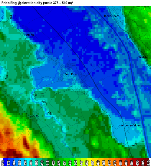 Fridolfing elevation map